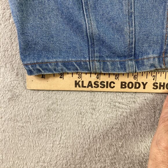 Vintage Jean Denim Vest Jacket Women 13/14 Blue Fake Pockets Sleeveless USA - Picture 12 of 14